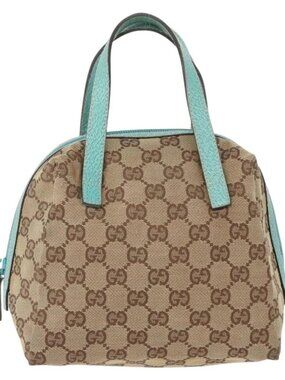 GUCCI GG Canvas Hand Bag Beige 124542 Auth 172530